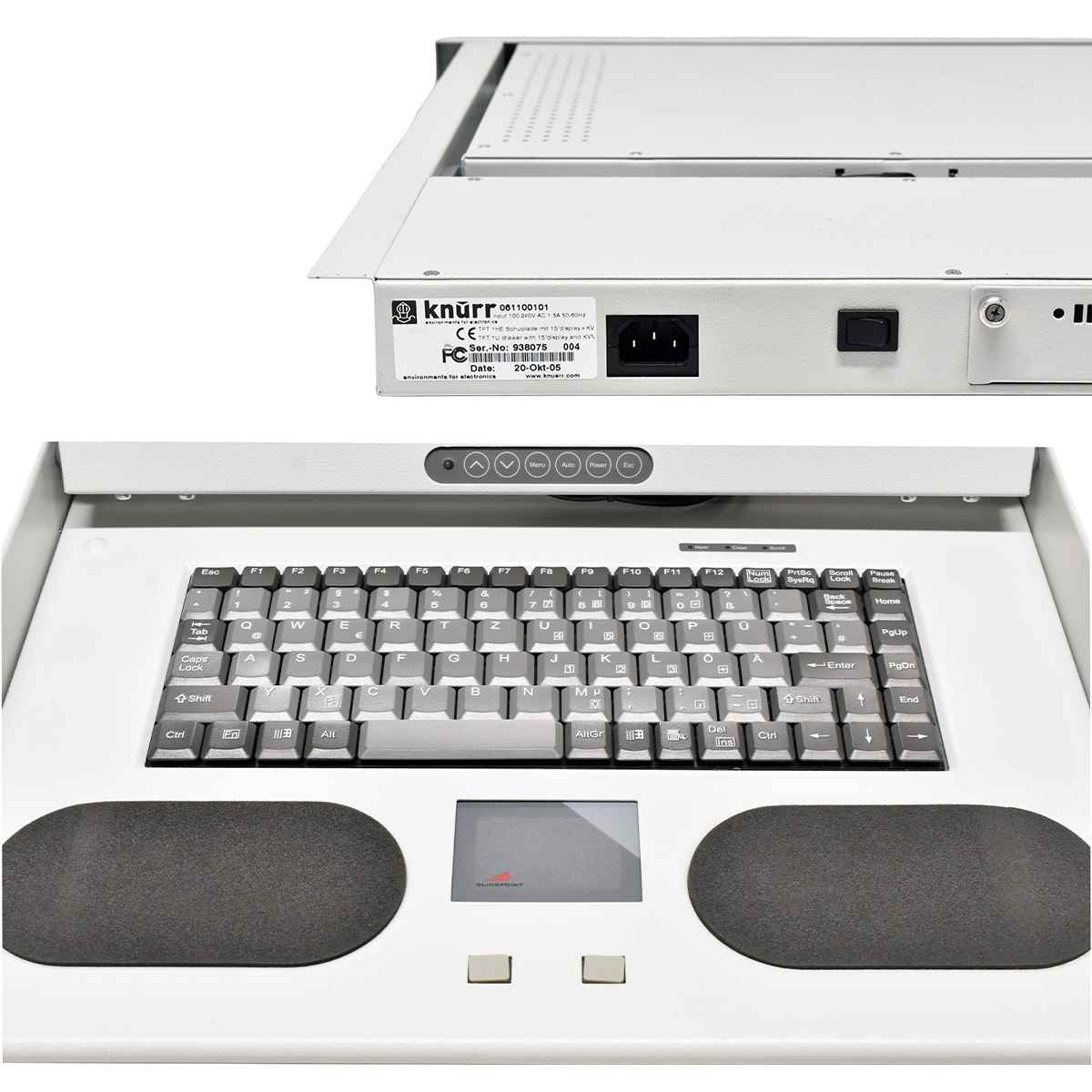 Knürr 061100101 TFT 1U Drawer KVM Rack Console 15" DE