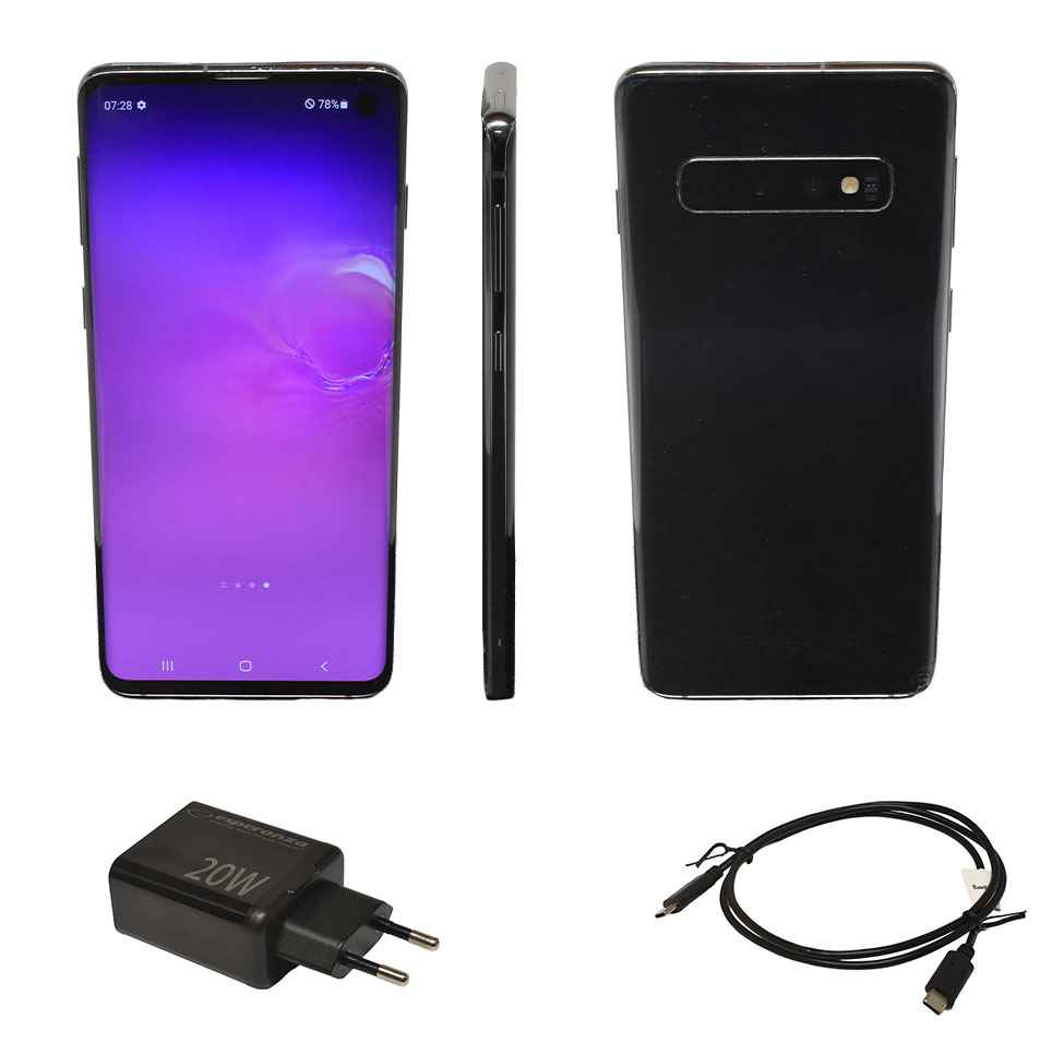 SAMSUNG GALAXY S10 6.1" Smartphone black SM-G973F/DS 8GB RAM 128GB ROM no SIM Lock B-WARE