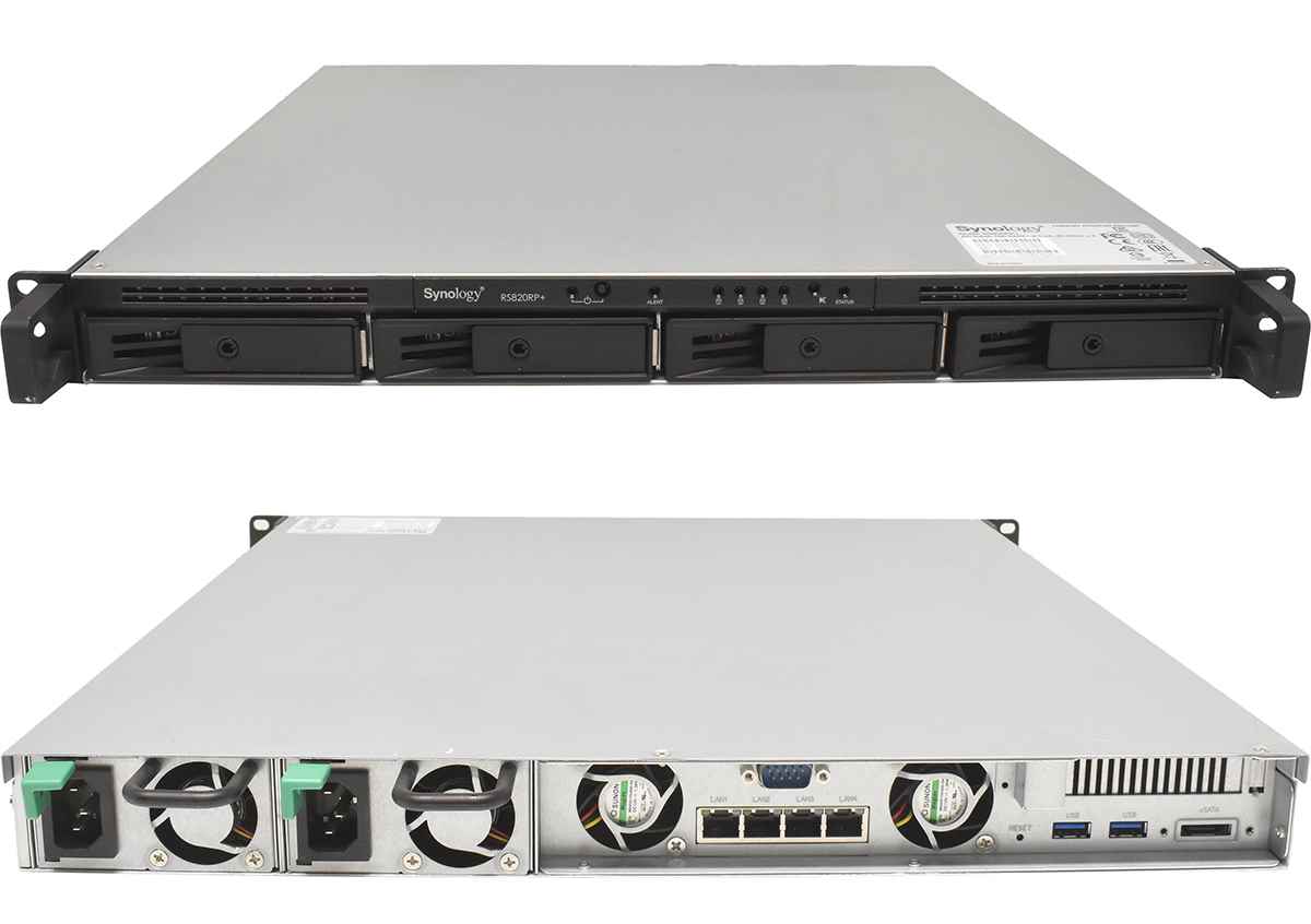 Synology RS820RP+ NAS Rack Station Intel Atom C3538 CPU 2GB DDR4 Ohne Festplatten 4x Rahmen