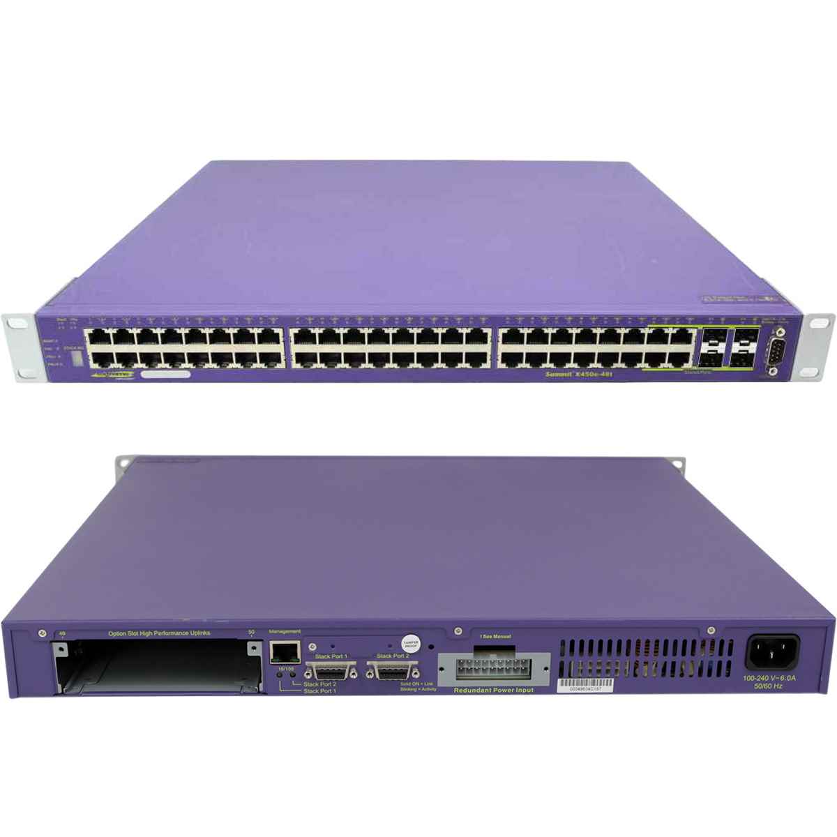 Extreme Summit X450E-48p 48-Port RJ-45 PoE GE Switch 4x SFP +Rack Ears Extreme Summit X450E-48p 48-Port RJ-45 PoE GE Switch 4x SFP +Rack Ears