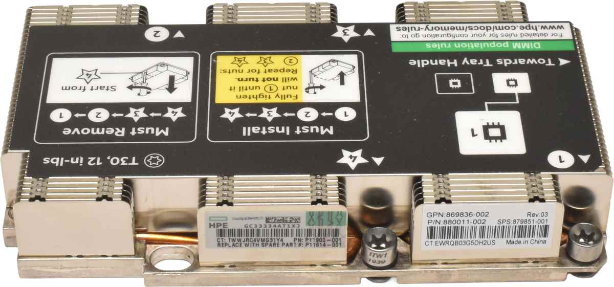 HP CPU Heatsink / Kühler für ProLiant XL170r, XL190r G10 879851-001 869836-002