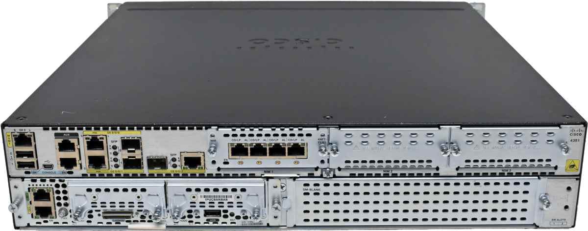 Cisco ISR4351/K9 GE Integrated Services Router + Module UCS-E140S-M2/K9 + NIM-4MFT-T1/E1 +1TB SATA HDD