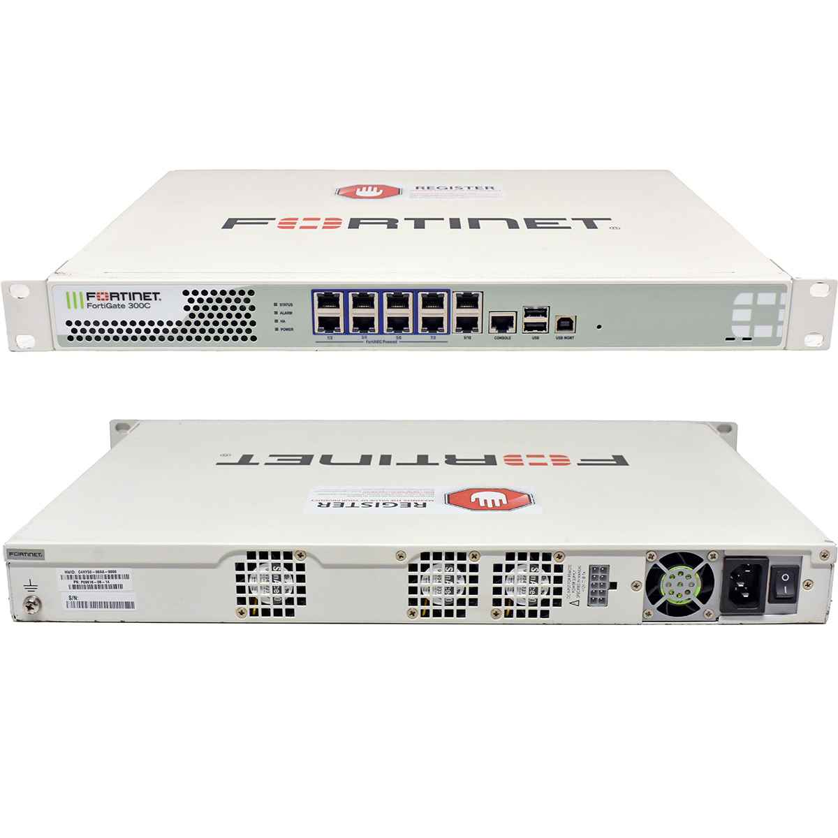 Fortinet FortiGate-300C FG-300C 10-Port RJ-45 GE Firewall +Rack Ears