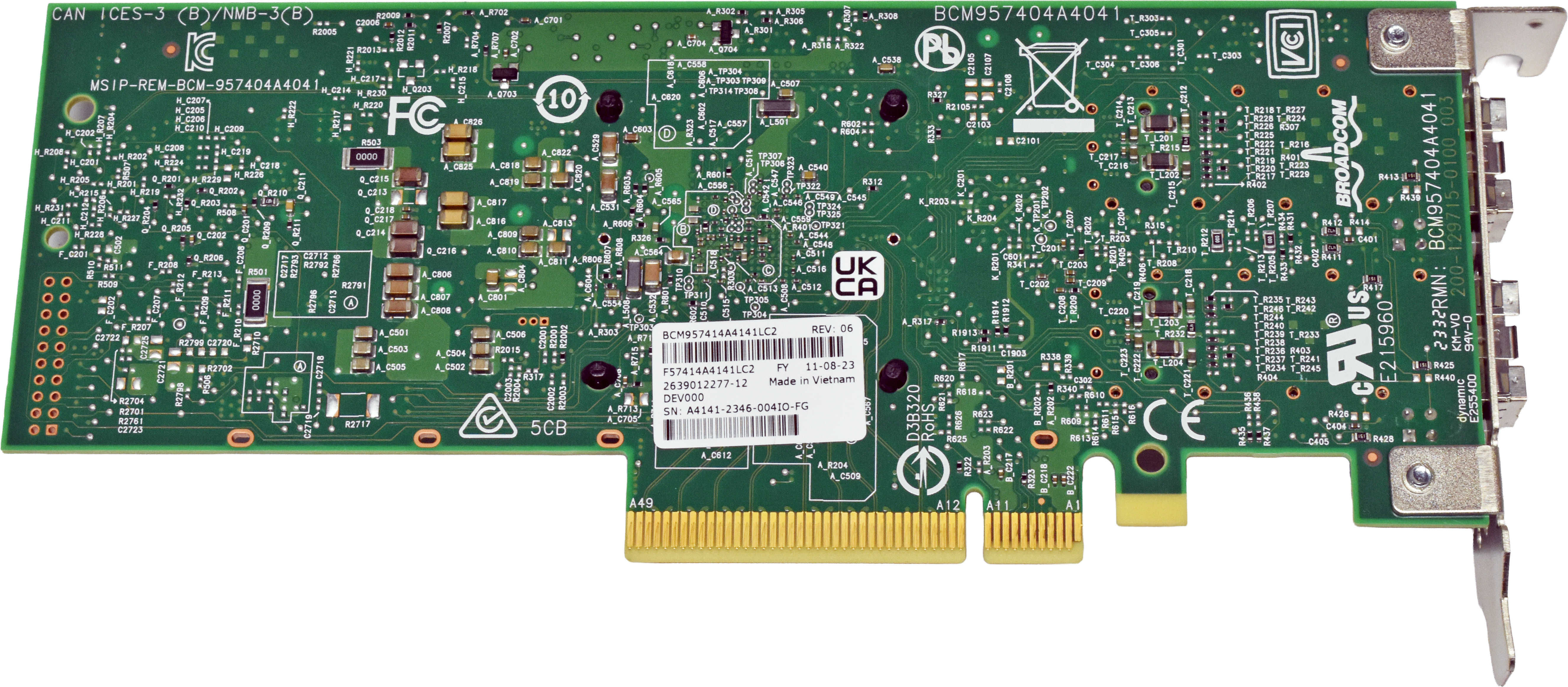 Lenovo BroadCom BCM57414 BCM957414A4141LC206 03GX198 Dual-Port SFP28 25GE NIC - 4.jpg Lenovo BroadCom BCM57414 BCM957414A4141LC206 03GX198 Dual-Port SFP28 25GE NIC