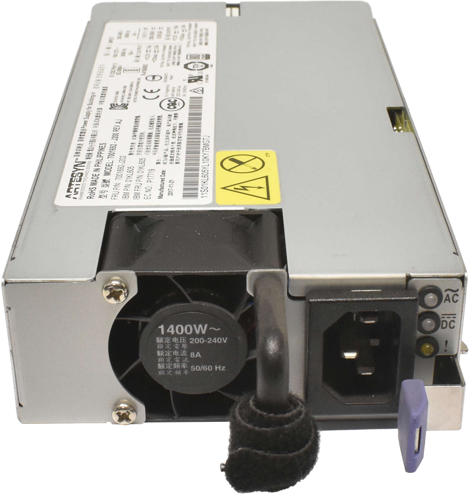 IBM-Artesyn-Power-Supply-Netzeil-7001692-J200-1400-002.jpg IBM Artesyn Power Supply / Netzeil 7001692-J200 1400W für Power8 System 01KL605