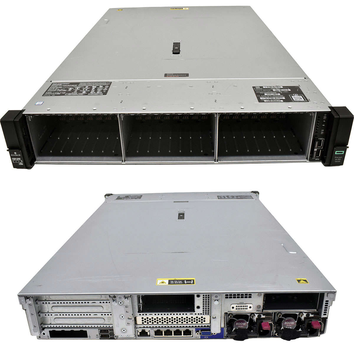 HP-ProLiant-DL380-G10-2U-ohne-CPU-2x-Kühler-0GB-RA-001.jpg HP ProLiant DL380 G10 2U ohne CPU 2x Kühler 0GB RAM DDR4 28x SFF 2,5 P816i-a Expander