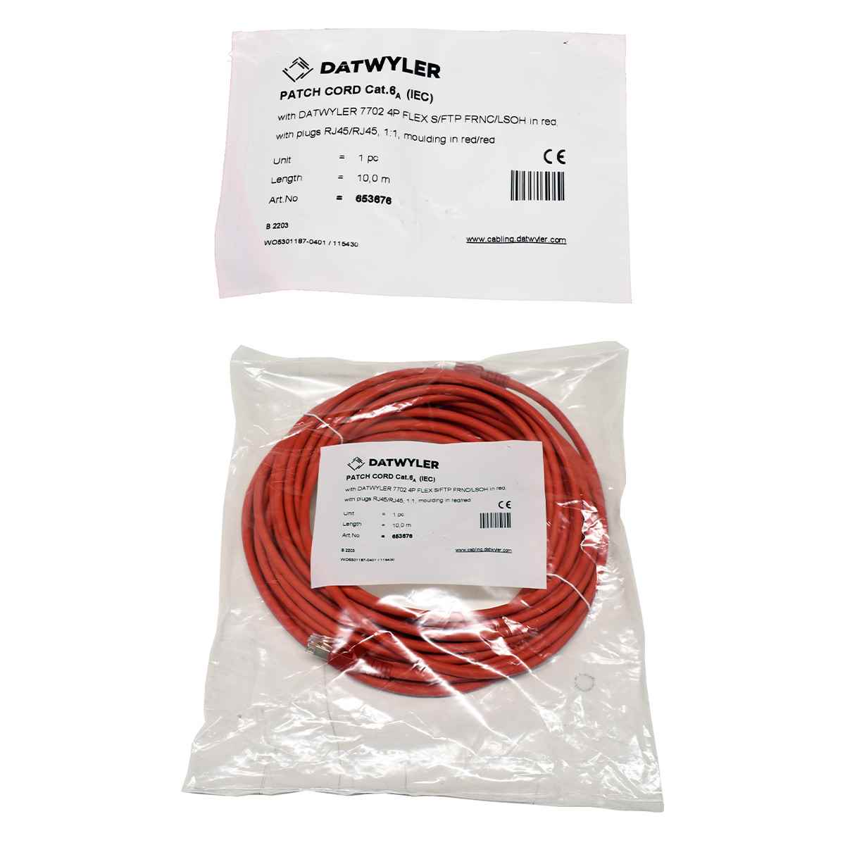 Dätwyler 10m 653676 Copper Patch Cord RJ-45 Cat.6A IEC red NEW NEU Dätwyler 10m 653676 Copper Patch Cord RJ-45 Cat.6A IEC red NEW NEU