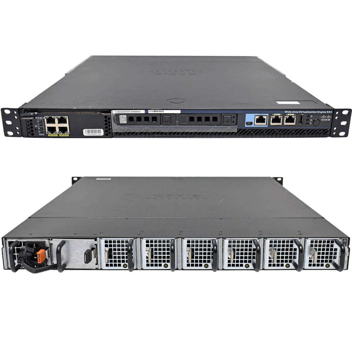 Cisco-Wide-Area-Virtualization-Engine-594-WAVE-594-005.jpg Cisco Wide Area Virtualization Engine 594 WAVE-594-K9 + Module WAVE-INLN-GE-4T +500GB HDD