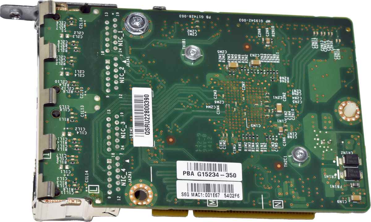 Intel G15234-350 Quad-Port RJ-45 GE NIC + Intel G16565-301 Carrier Card Single-Port RJ-45 GE