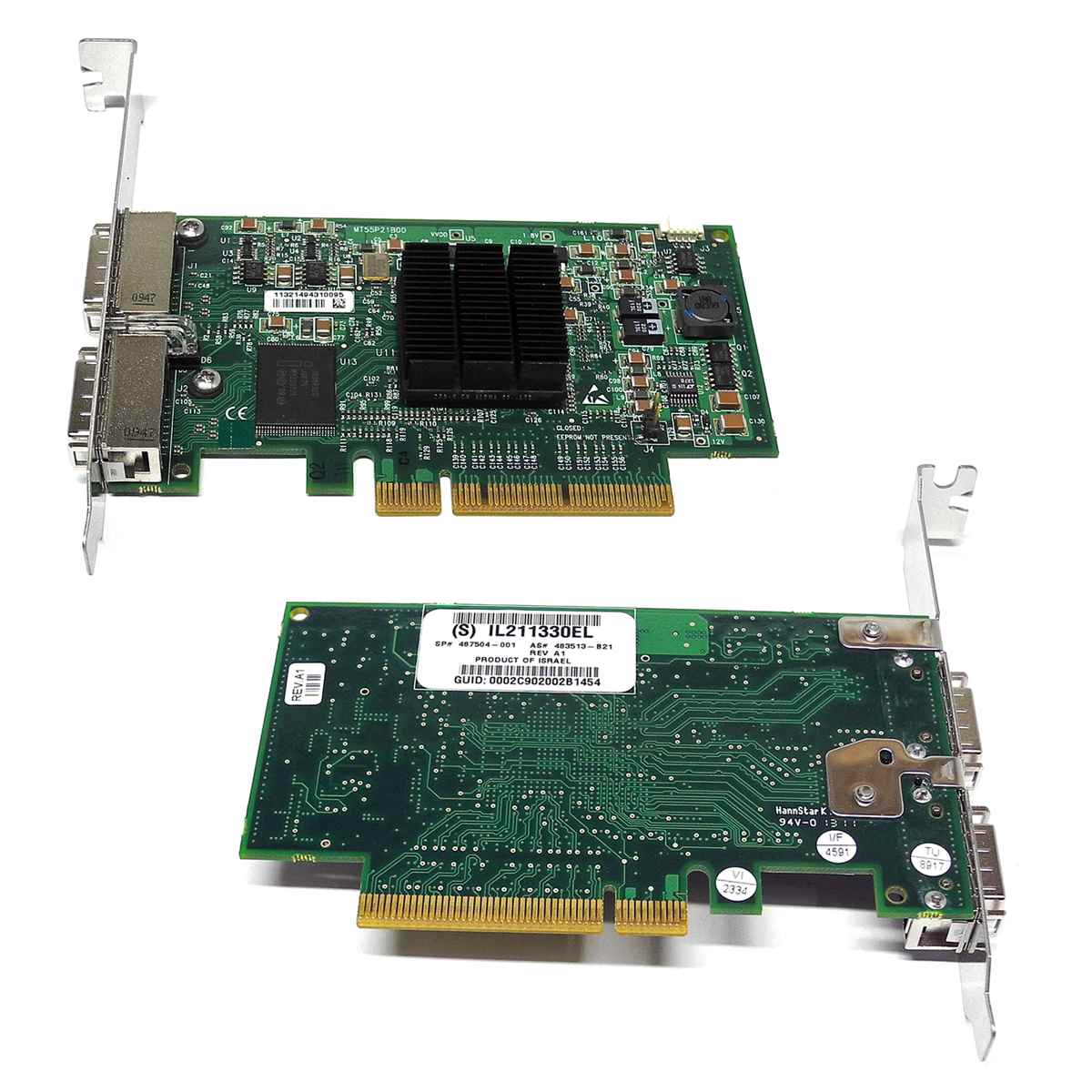 HP Dual Port Infiniband 4X DDR PCIe x8 HC Adapter 487504-001 483513-B21 HP Dual Port Infiniband 4X DDR PCIe x8 HC Adapter 487504-001 483513-B21