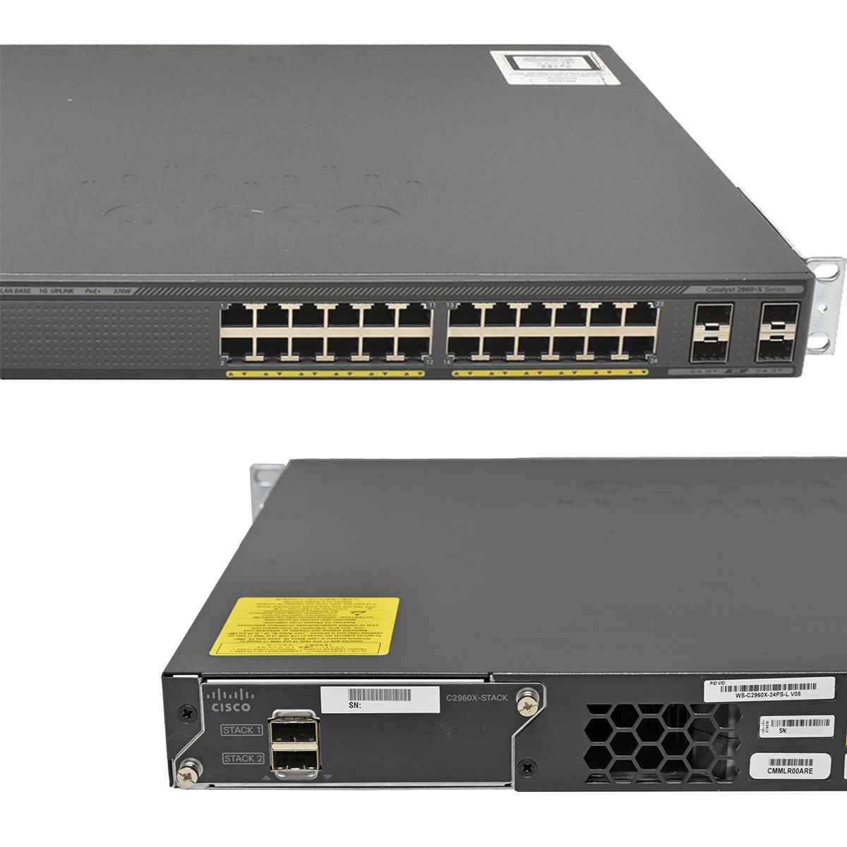 Cisco WS-C2960X-24PS-L 24-Port PoE+ GE Switch 4x SFP GE +Stack Module +Rack Ears Cisco WS-C2960X-24PS-L 24-Port PoE+ GE Switch 4x SFP GE +Stack Module +Rack Ears