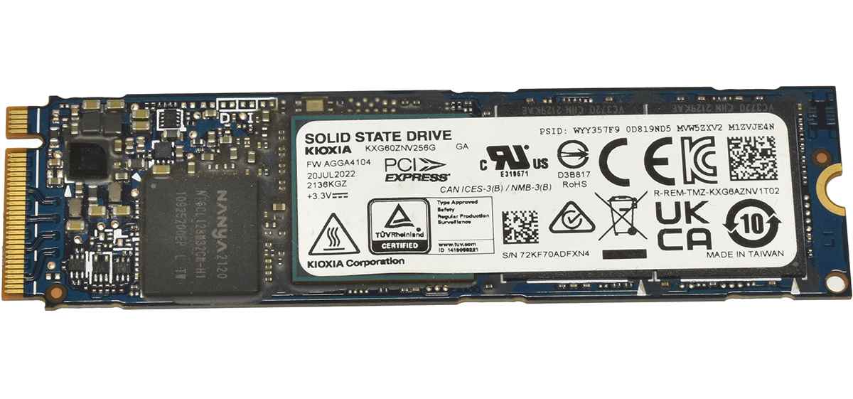 Kioxia KXG60ZNV256G SSD 256GB M.2 2280 PCIe 3.0 x4 NVMe