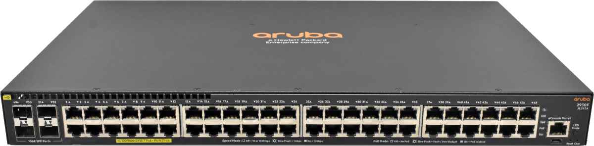 HP Aruba 2930F JL262A 48-Port PoE+ GE Switch 4 x SFP HP Aruba 2930F JL262A 48-Port PoE+ GE Switch 4 x SFP