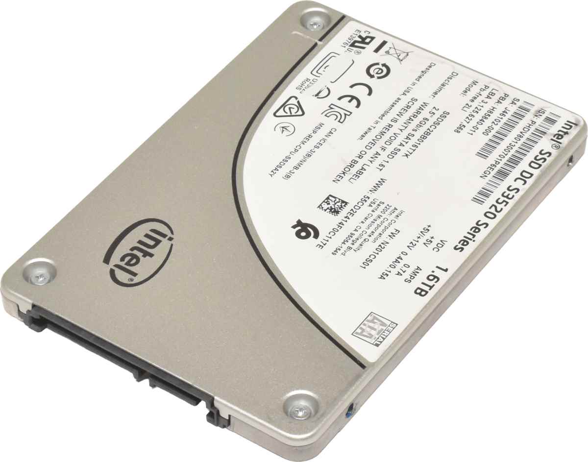 Intel SSD DC S3520 Series 1.6TB 2.5" 6G SATA SSD SSDSC2BB016T7K PowerEdge, ProLiant ThinkSystem
