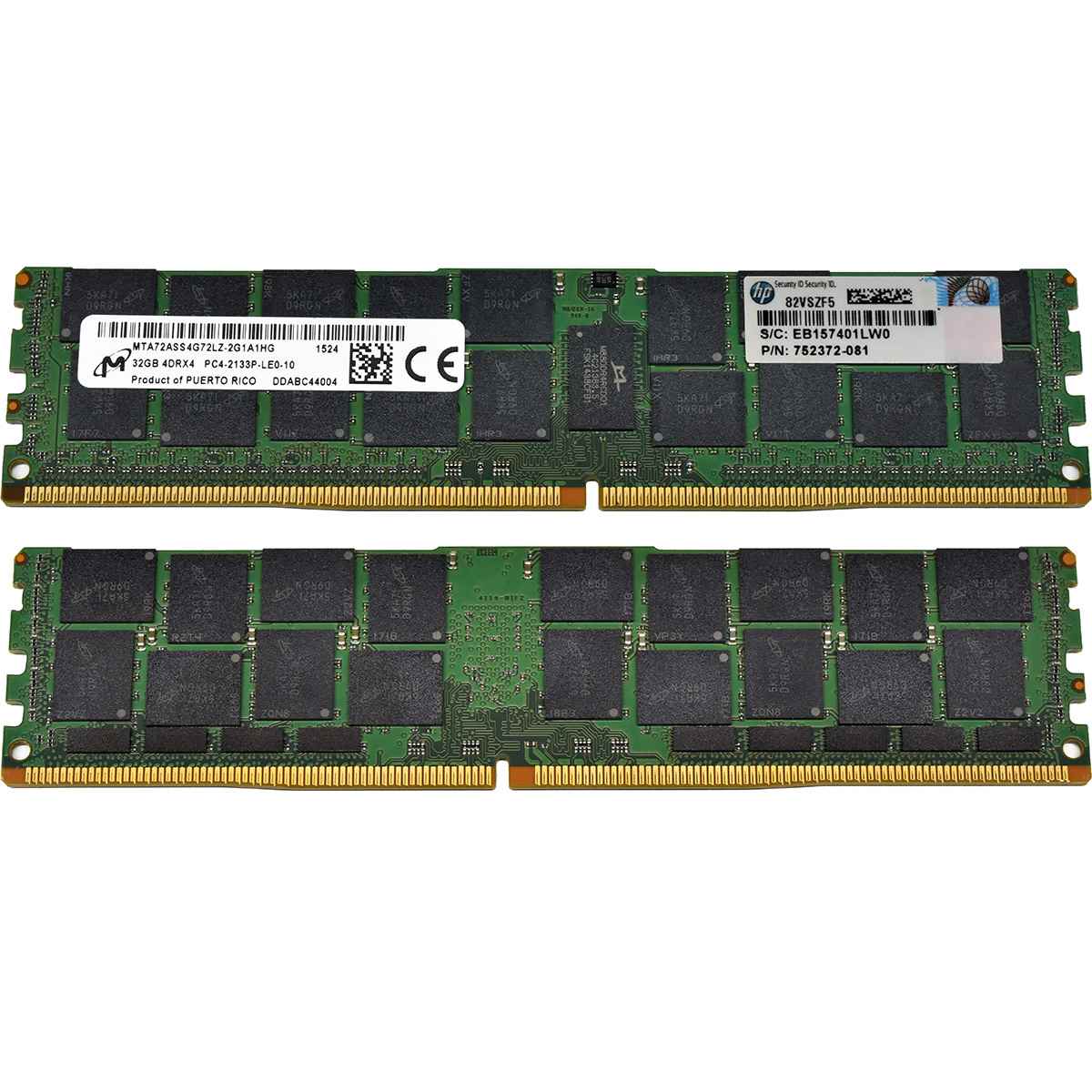 HP Micron 32GB 4DRx4 PC4-2133P DDR4 RAM 752372-081 MTA72ASS4G72LZ-2G1A1 HP SKhynix 16GB 2Rx8 PC4-2666V DDR4 RAM 840756-091 868846-001 HMA82GR7JJR8N-VK