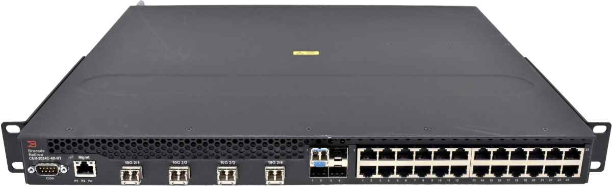 Brocade NetIron CER-2024C-4X-RT 24-Port RJ-45 GE Router 4x SFP 4x SFP+ 5 Mini GBICs