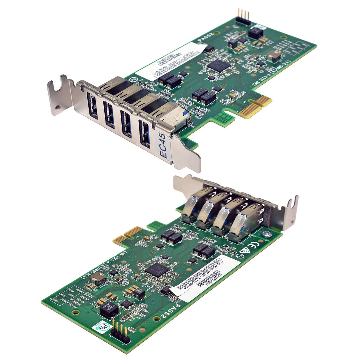 IBM-00E2931-Quad-Port-USB-3-0-Adapter-PCIe-x1-LP-005.jpg IBM 00E2931 Quad-Port USB 3.0 Adapter PCIe x1 LP