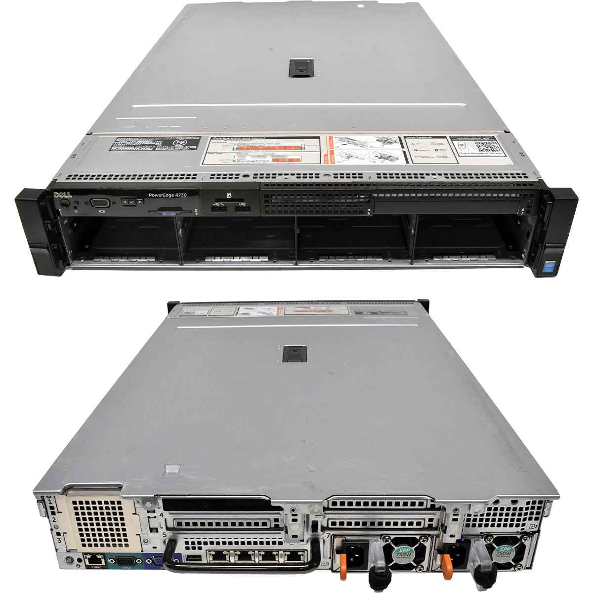 Dell PowerEdge R730 Rack Server 2U 0x CPU 2x Kühler 0x RAM 8x LFF 3.5" H730 mini