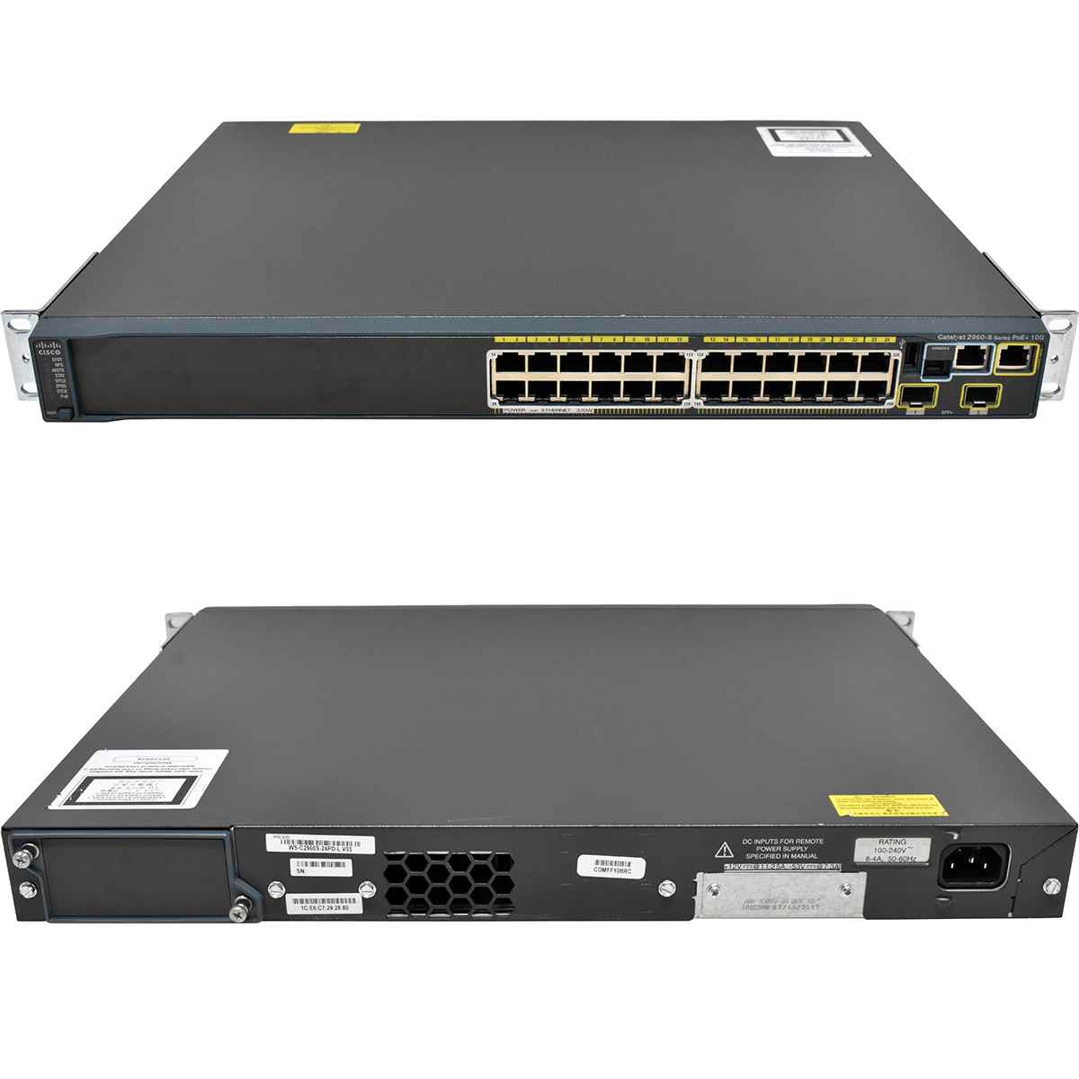 Cisco Catalyst WS-C2960S-24PD-L 24-Port PoE RJ-45 GE Switch 2x SFP+