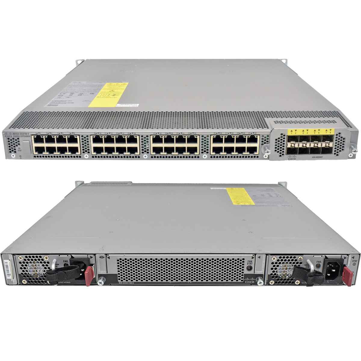 Cisco Nexus N2K-C2232TM-E-10GE 68-4482-05 32-Port RJ-45 10GE Fabric Extender 4x 10G SFP+ red PSUs +Rack Ears Cisco Nexus N2K-C2232TM-E-10GE 68-4482-05 32-Port RJ-45 10GE Fabric Extender 4x 10G SFP+ red PSUs +Rack Ears