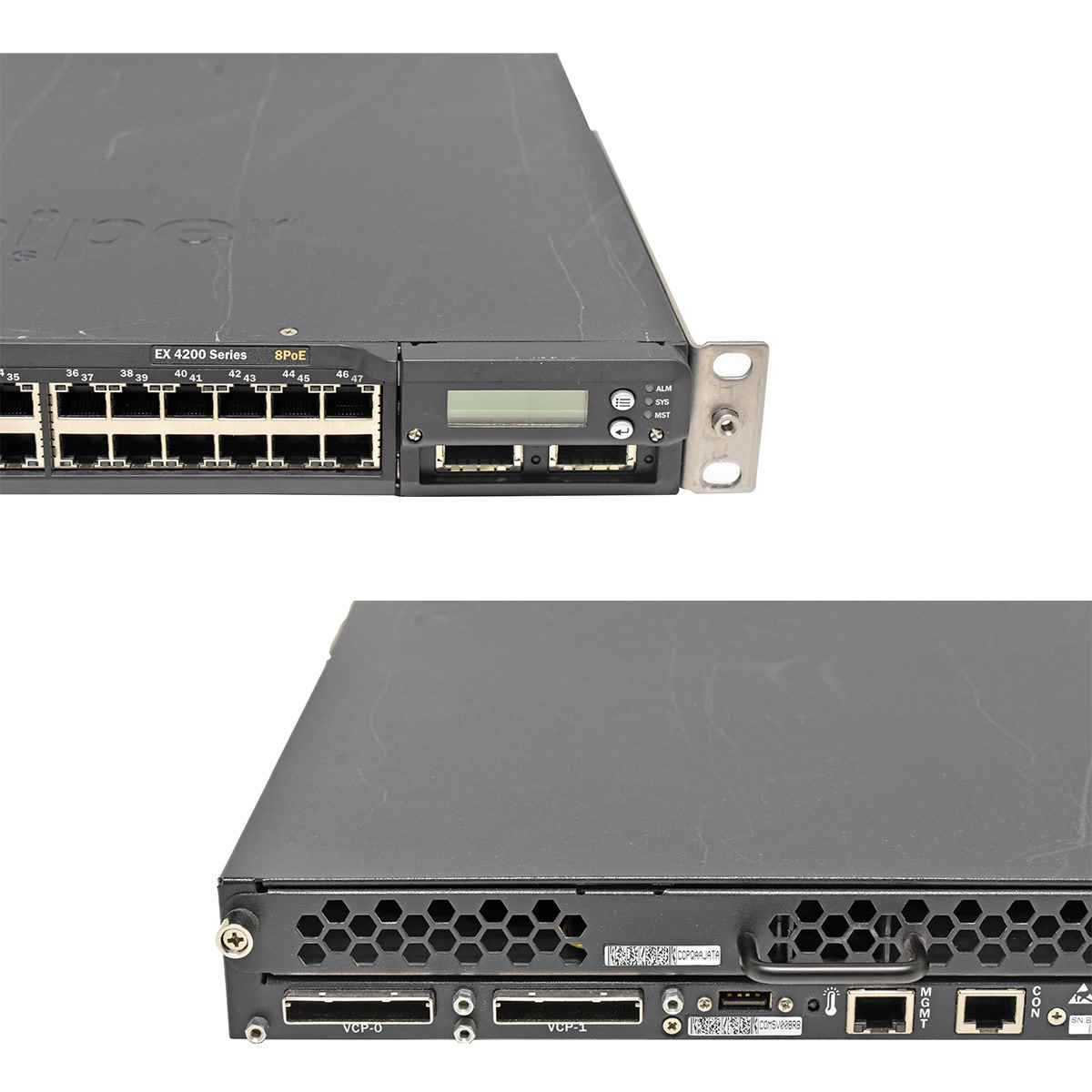 Juniper EX4200-48T 48-Port GE 8-Port PoE +Module 2x 10G XFP 1x PSU Juniper EX4200-48T 48-Port GE 8-Port PoE +Module 2x 10G XFP 1x PSU