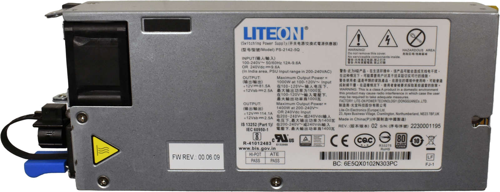 Liteon-Power-Supply-Netzteil-PS-2142-5Q-1400W-80-P-001.jpg Liteon Power Supply/Netzteil PS-2142-5Q 1400W 80 Plus Platinum für Quanta