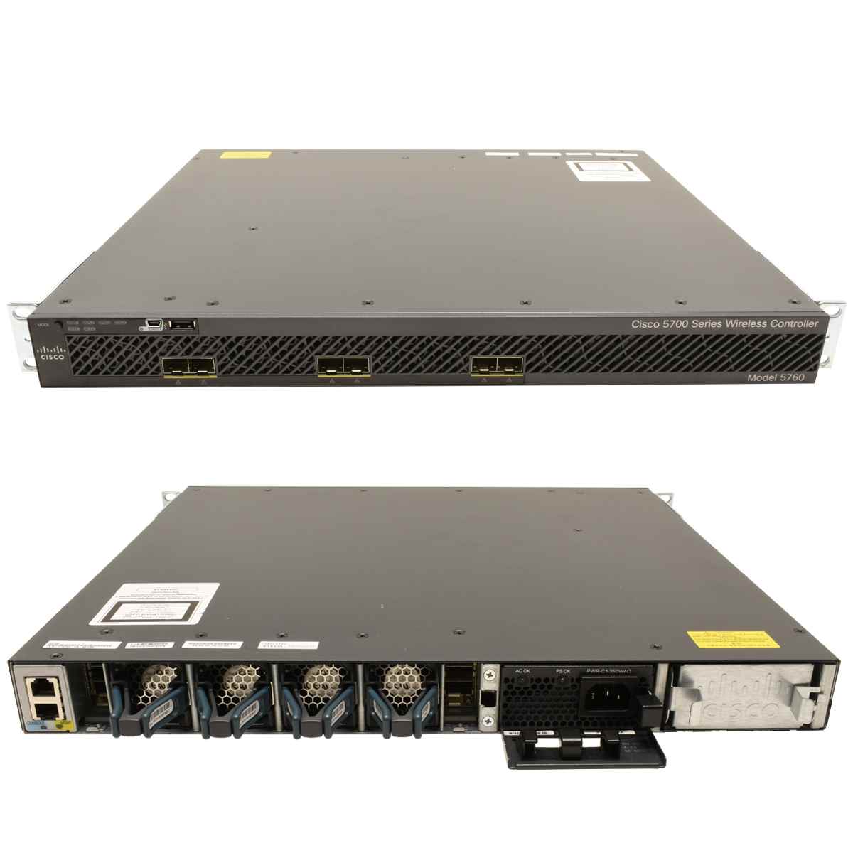 Cisco AIR-CT5760-CA-K9 5700 Series Wireless Controller up to 1000 Cisco APs 1x PSU 6x 10G Mini GBICs Cisco AIR-CT5760-CA-K9 5700 Series Wireless Controller up to 25 Cisco APs 1x PSU