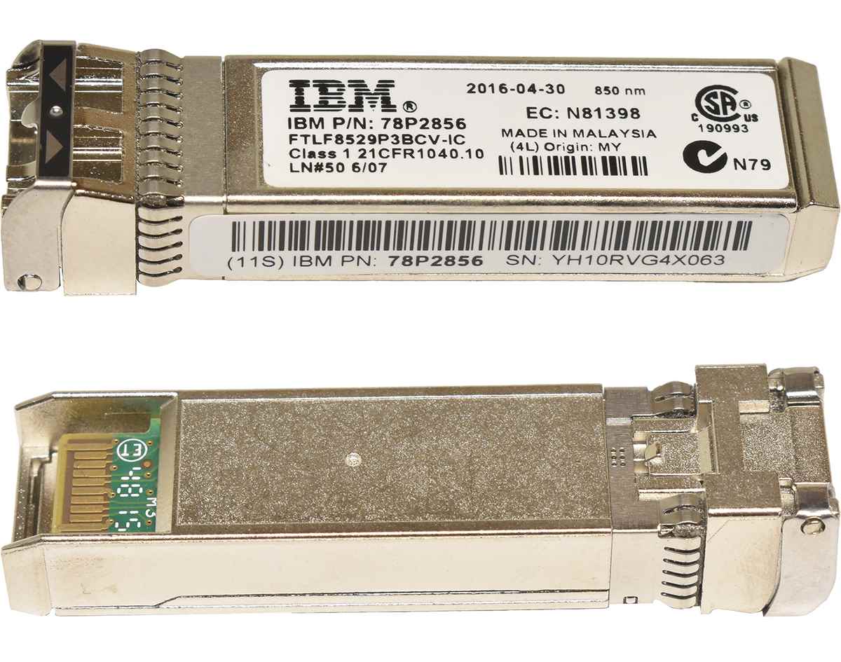 IBM FTLF8529P3BCV-IC 16Gb SW SFP+ 850nm FC Transceiver 78P2856 IBM FTLF8529P3BCV-IC 16Gb SW SFP+ 850nm FC Transceiver 78P2856