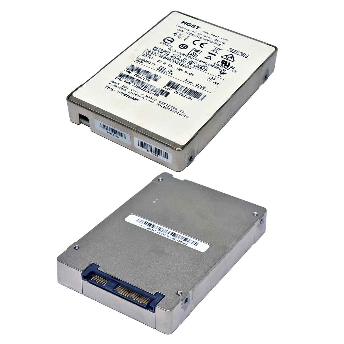 EMC HGST 800GB 2.5" 12G SAS SSD 118033291-03 HUSMM1680ASS204 Server Storage