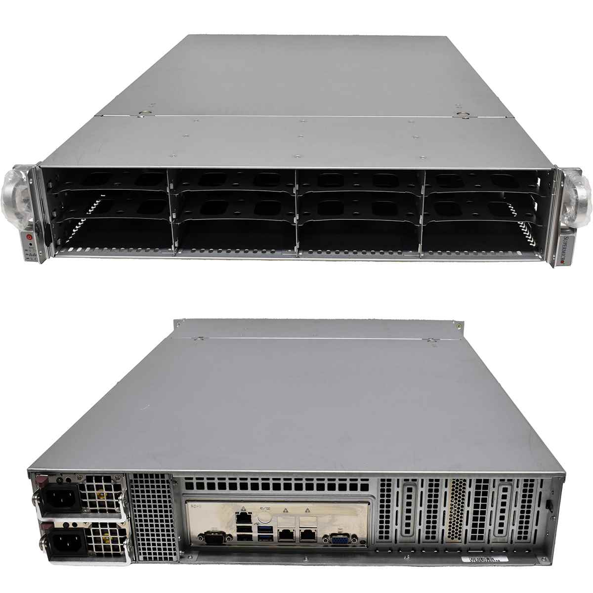 Supermicro CSE826 EPYC 7302P 16C 3GHz H11SSL-NC Board 64GB RAM 12x 3,5Zoll Bay Supermicro CSE826 EPYC 7302P 16C 3GHz H11SSL-C Board 64GB RAM 12x 3,5Zoll Bay