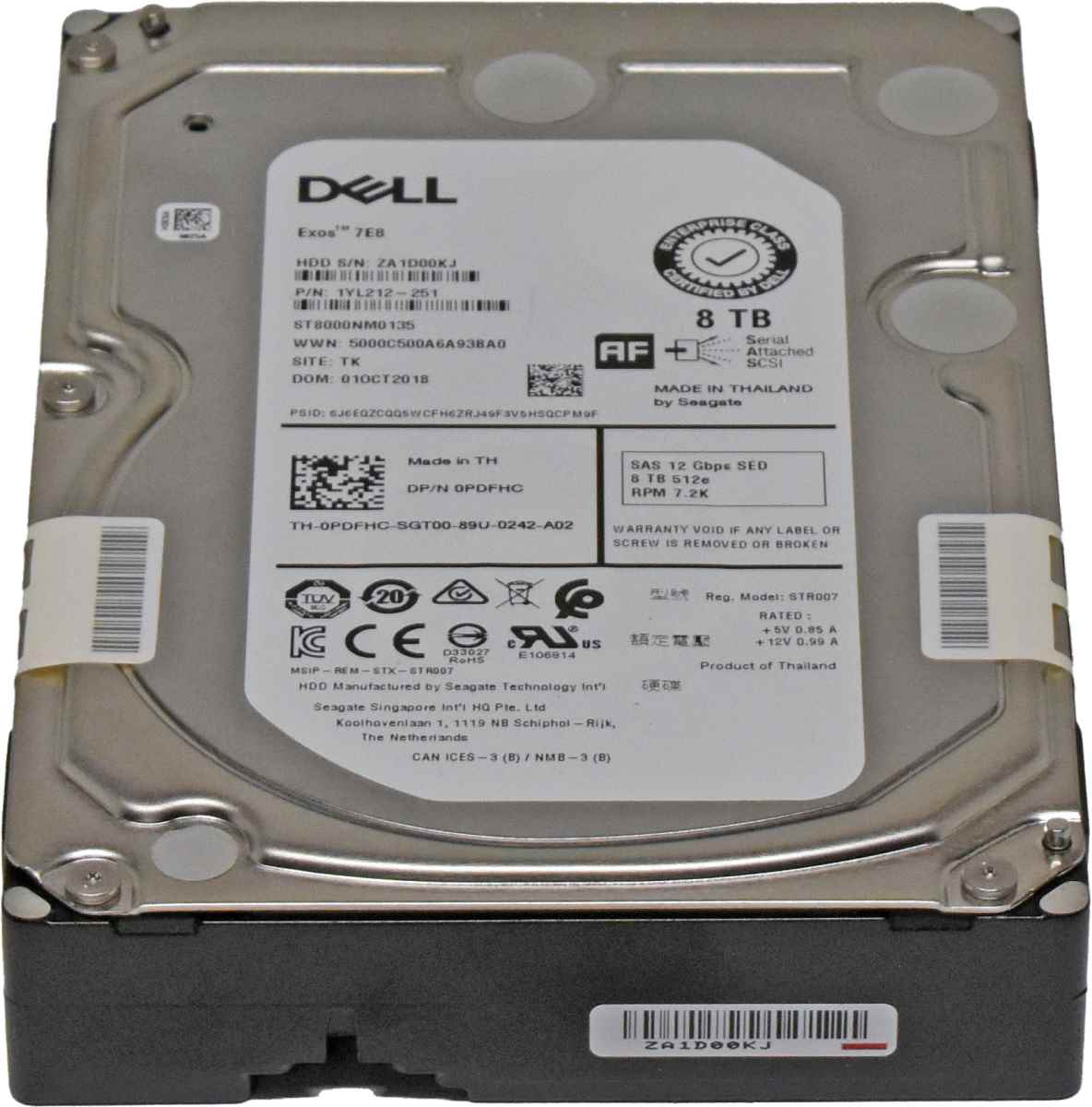 Dell Exos 7E8 Seagate ST8000NM0135 8TB 3.5 Zoll SAS HDD Festplatte 7.2k