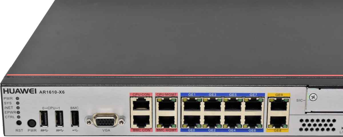 Huawei AR1610-X6 10-Port RJ-45 GE Net Engine Access Router 2x WAN RJ-45/SFP Huawei AR1610-X6 10-Port RJ-45 GE Net Engine Access Router 2x WAN RJ-45/SFP