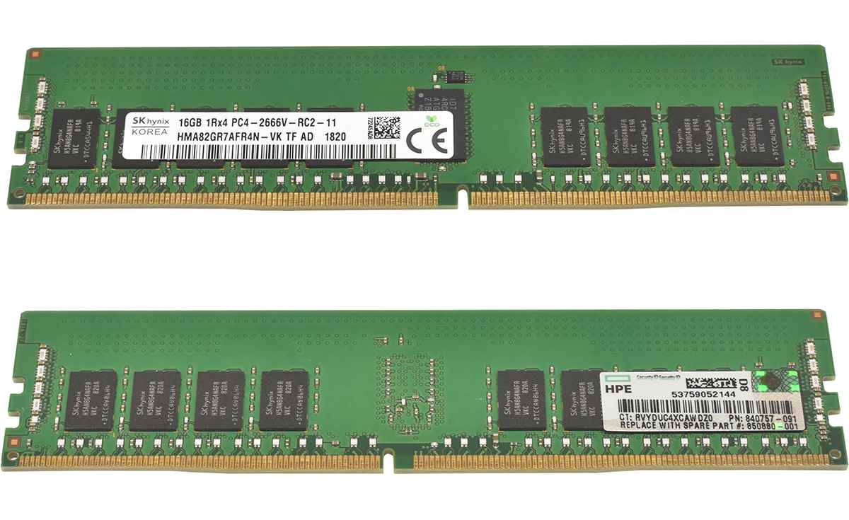 HP SKhynix 16GB 1Rx4 PC4-2666V-RC2 DDR4 RAM HMA82GR7AFR4N-VK 840757-091