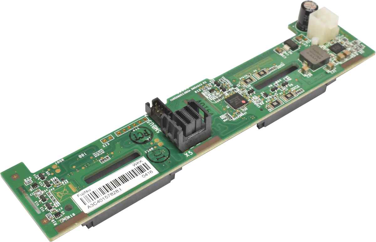Fujitsu A3C40157828 4x 2.5" HDD SAS/SATA Backplane für RX1330 M2, RX2530 M1 M2 +Power Kabel