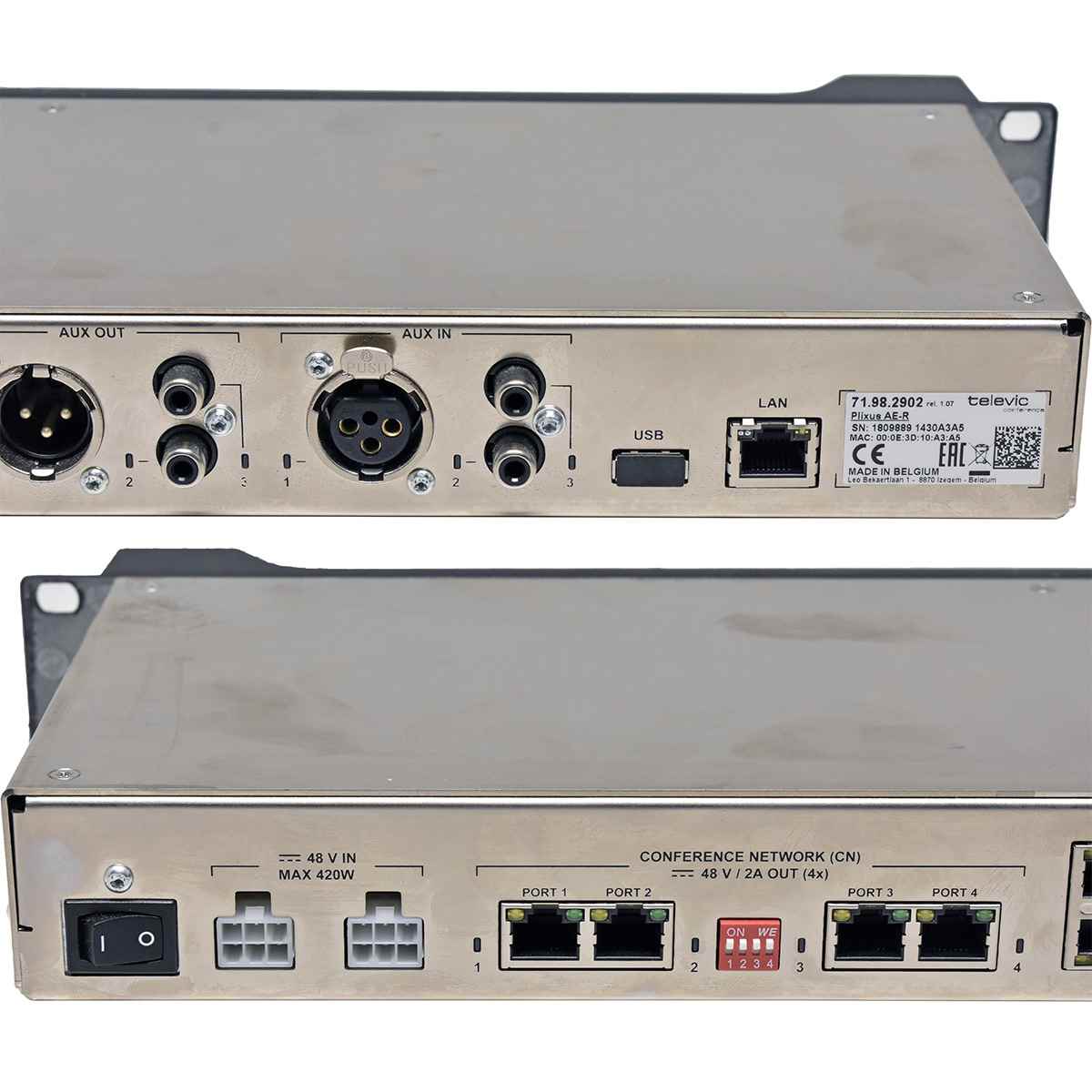 Televic Plixus AE-R 71.98.2902 Control Center for Conference Systems no PSU +Rack Ears Televic Plixus AE-R 71.98.2902 Control Center for Conference Systems no PSU +Rack Ears