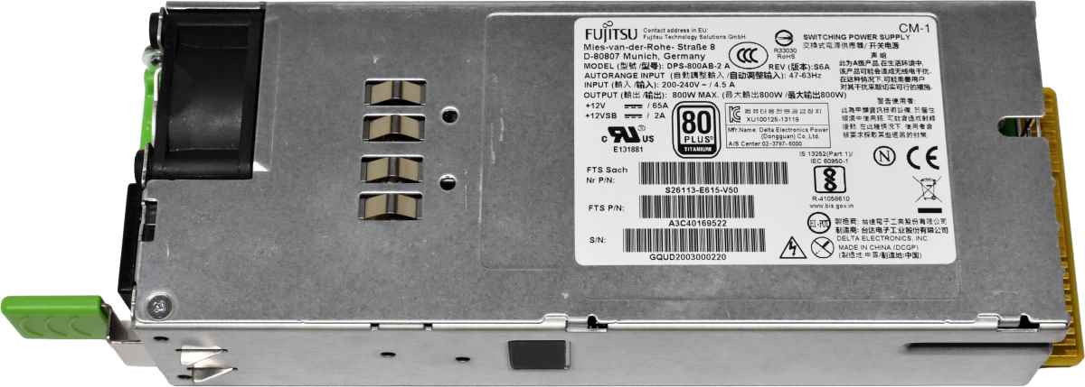 Fujitsu Delta 800W Power Supply DPS-800AB-2 A A3C40169522 S26113-E615-V50 for Primergy RX200 TX300S8 RX2540