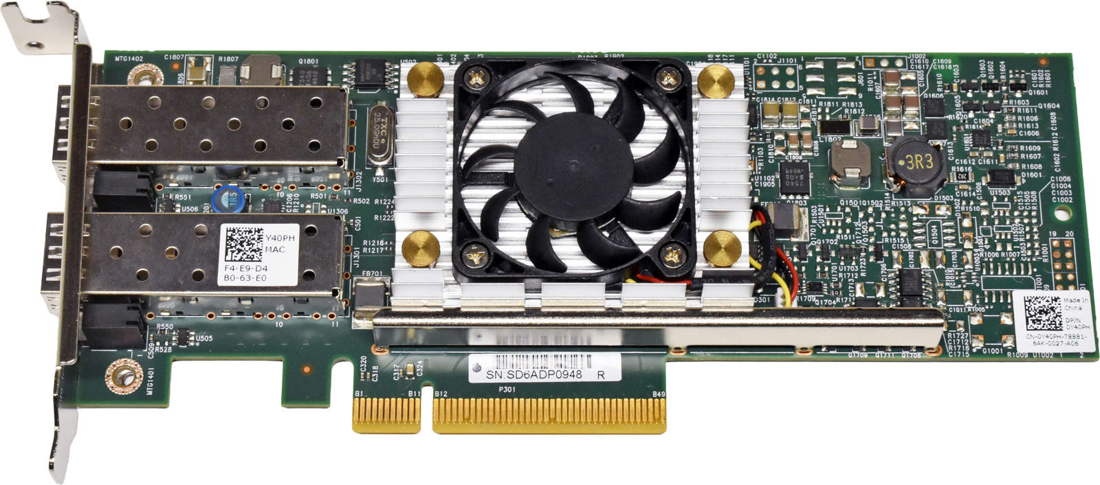 DELL BroadCom Dual-Port 10G SFP+ Network Adapter PCIe x8 D43042 57810S 0Y40PH LP