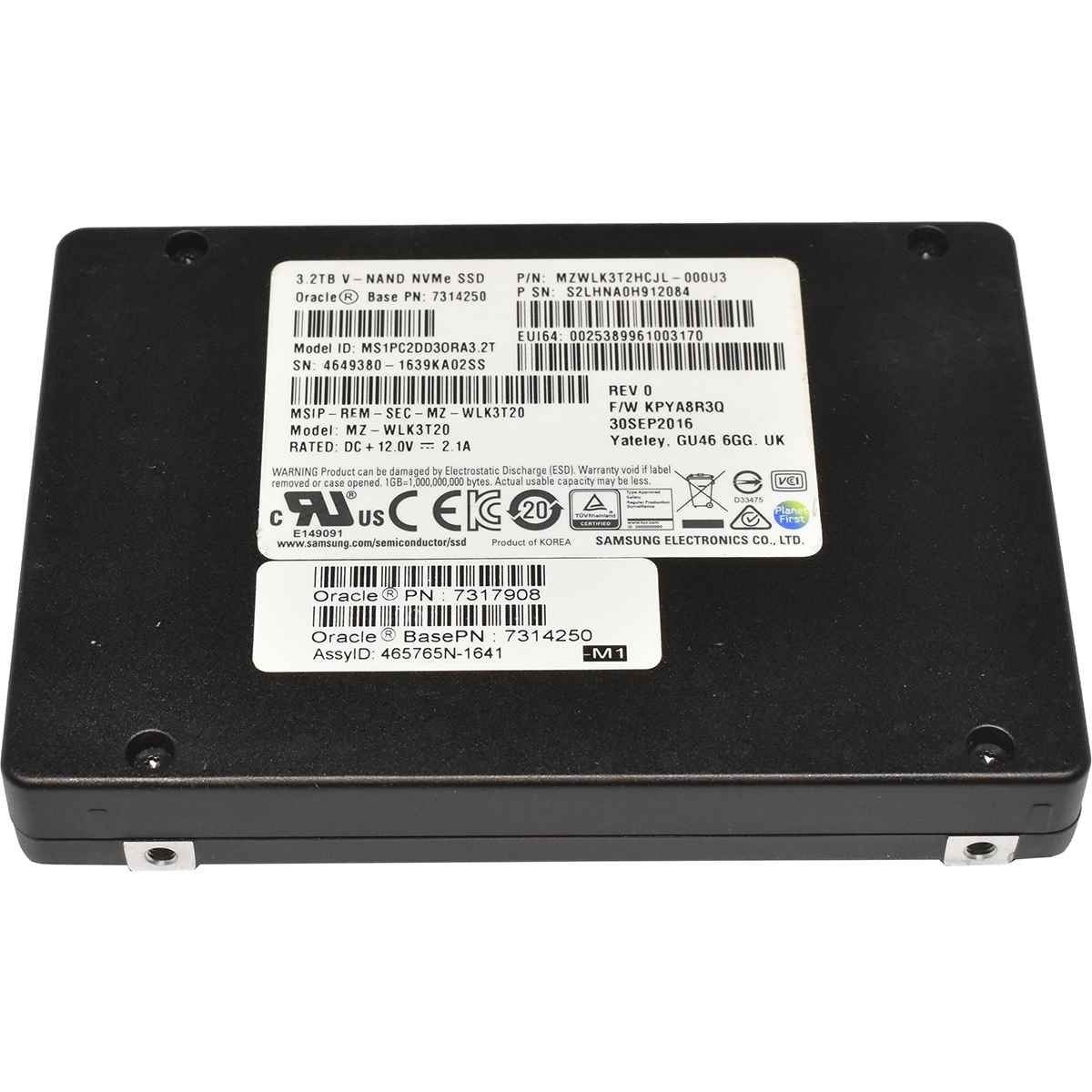Samsung Sun Oracle MZ-WLK3T20 2.5" 3.2TB V - HAND NVMe SSD 7314250 7317908 Samsung Sun Oracle MZ-WLK3T20 2.5" 3.2TB V - HAND NVMe SSD 7314250 7317908