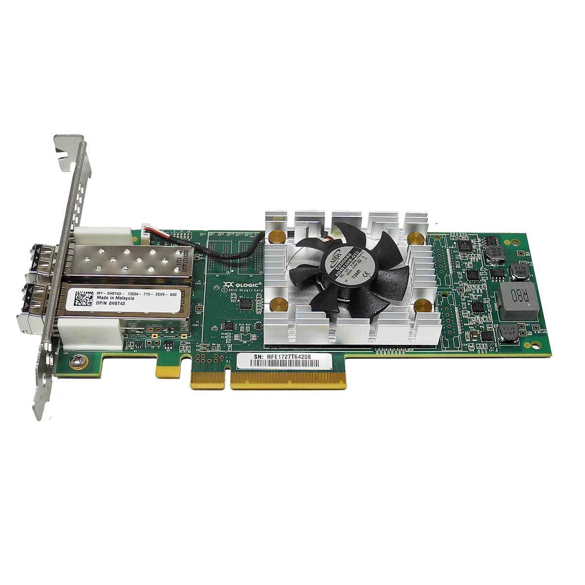 QLogic QLE2662-Dell Dual-Port 16Gb PCIe x8 FC Server Adapter 0H8T43 FP +2x GBICs HP QLogic SN1000Q QLE2662-HP Dual-Port 16Gb PCIe x8 FC Server Adapter QW972A FP +2x GBICs 669765-001 699765-001