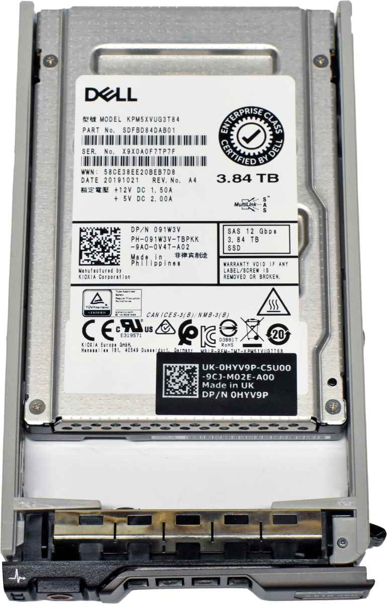 Dell 3.84TB SAS 12G 2.5“ Solid State Drive SSD 091W3V 0HYV9P KPM5XVUG3T84 Dell 3.84TB SAS 12G 2.5“ Solid State Drive SSD 091W3V 0HYV9P KPM5XVUG3T84