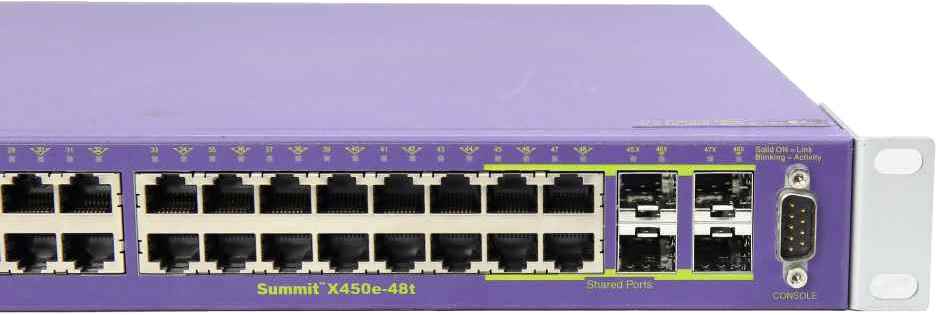 Extreme Summit X450E-48p 48-Port RJ-45 PoE GE Switch 4x SFP +Rack Ears