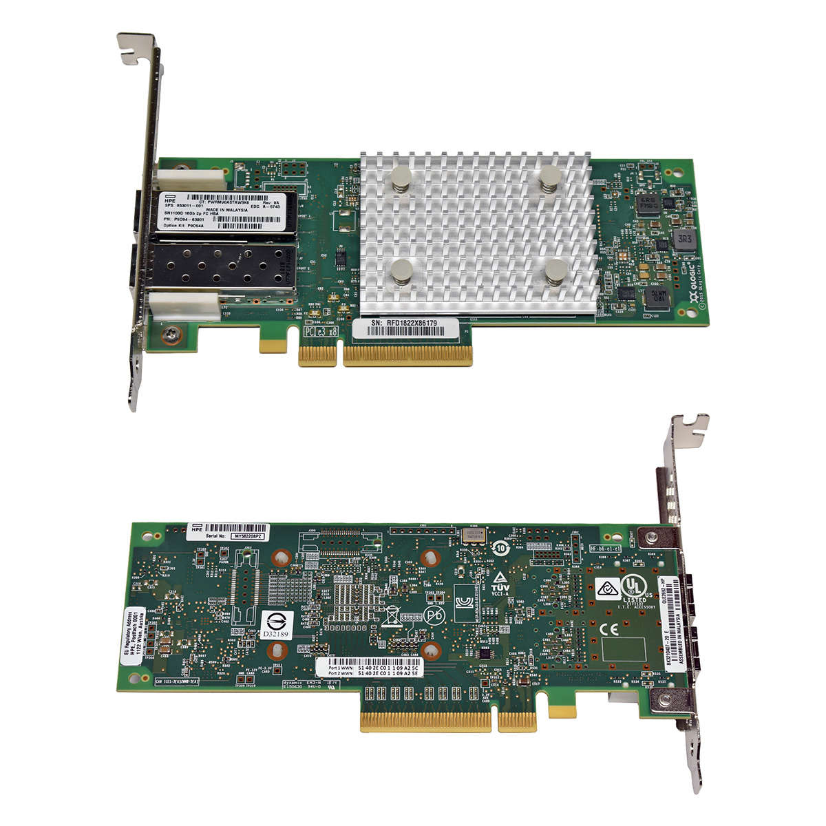 HP-QLE2692-HP-SN1100Q-Dual-Port-16Gb-FC-HBA-853011-006.jpg HP QLE2692-HP SN1100Q Dual-Port 16Gb FC HBA 853011-001 FP for ProLiant DL G9 G10 FP