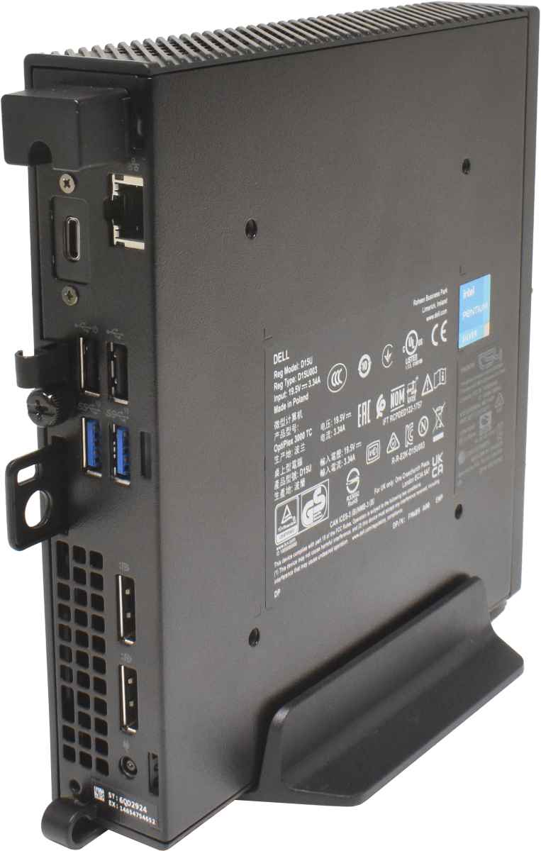 Dell Optiplex 3000 Thin Client Intel Silver N6005 CPU 8GB PC4 64GB eMMC WIFI Fuß Netzteil Mini PC Dell Optiplex 3000 Thin Client Intel Silver N6005 CPU 8GB PC4 64GB eMMC WIFI Fuß Netzteil Mini PC