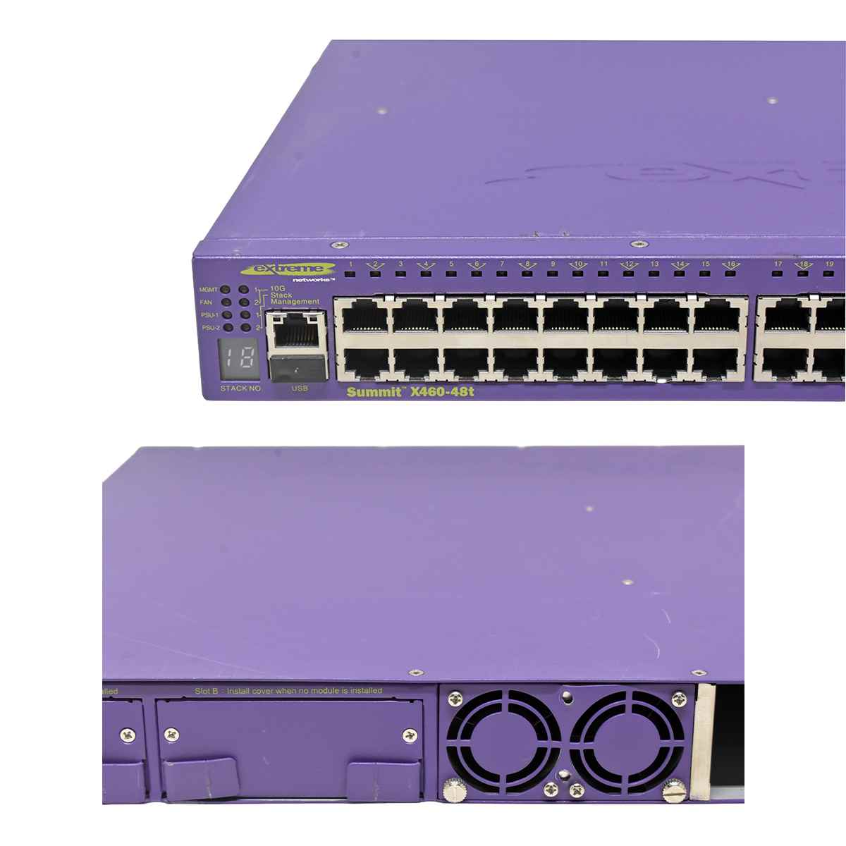 Extreme Summit X460-48t 16402 48-Port RJ-45 GE Switch 4x 1G SFP 1x PSU FAN bracket bail missing Extreme Summit X460-48t 16402 48-Port RJ-45 GE Switch 4x 1G SFP 1x PSU FAN bracket bail missing