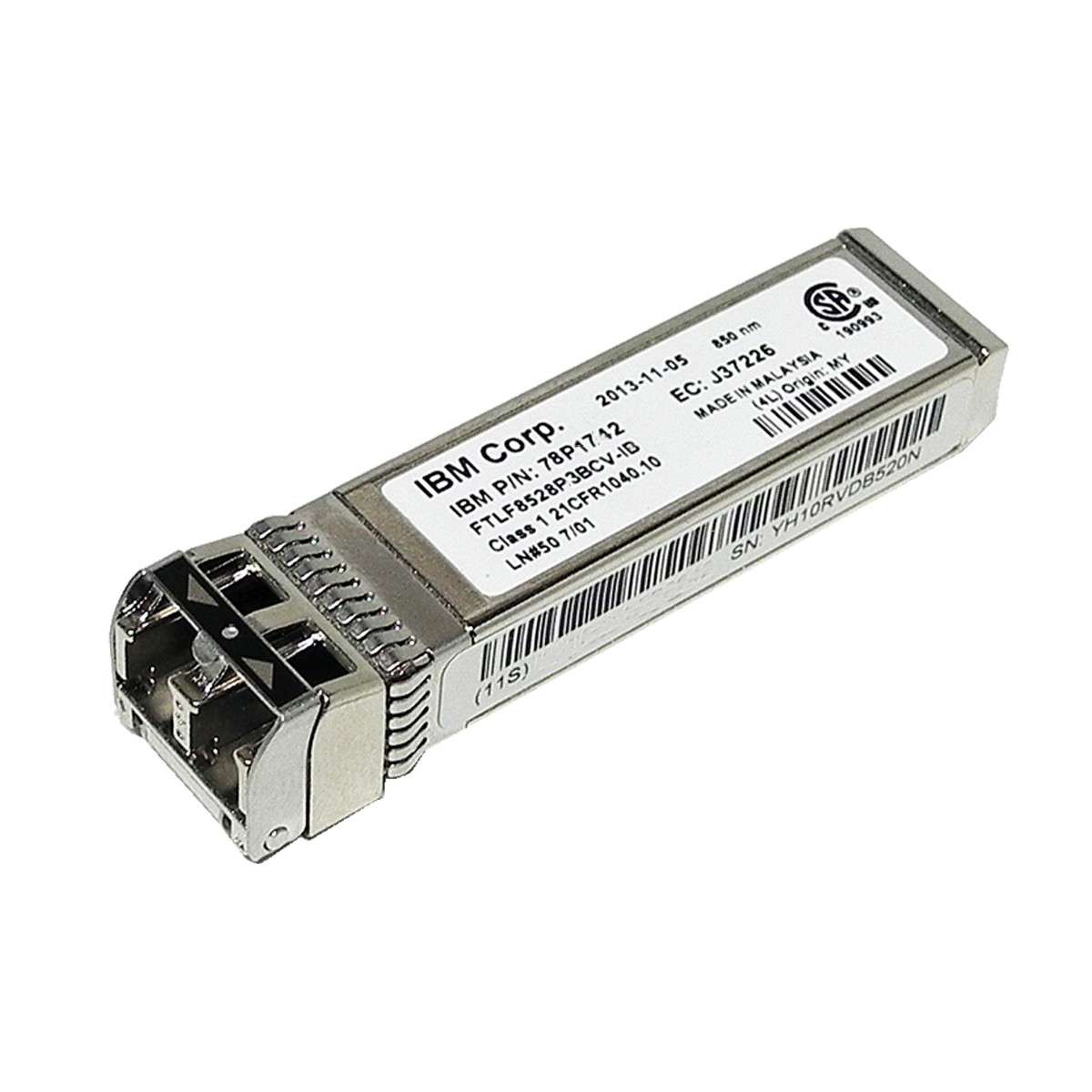 IBM-Finisar-FTLF8528P3BCV-ID-8Gb-SW-850nm-SFP-FC-T-002.jpg IBM Finisar FTLF8528P3BCV-ID 8Gb SW 850nm SFP+ FC Transceiver 78P1712 94Y8478