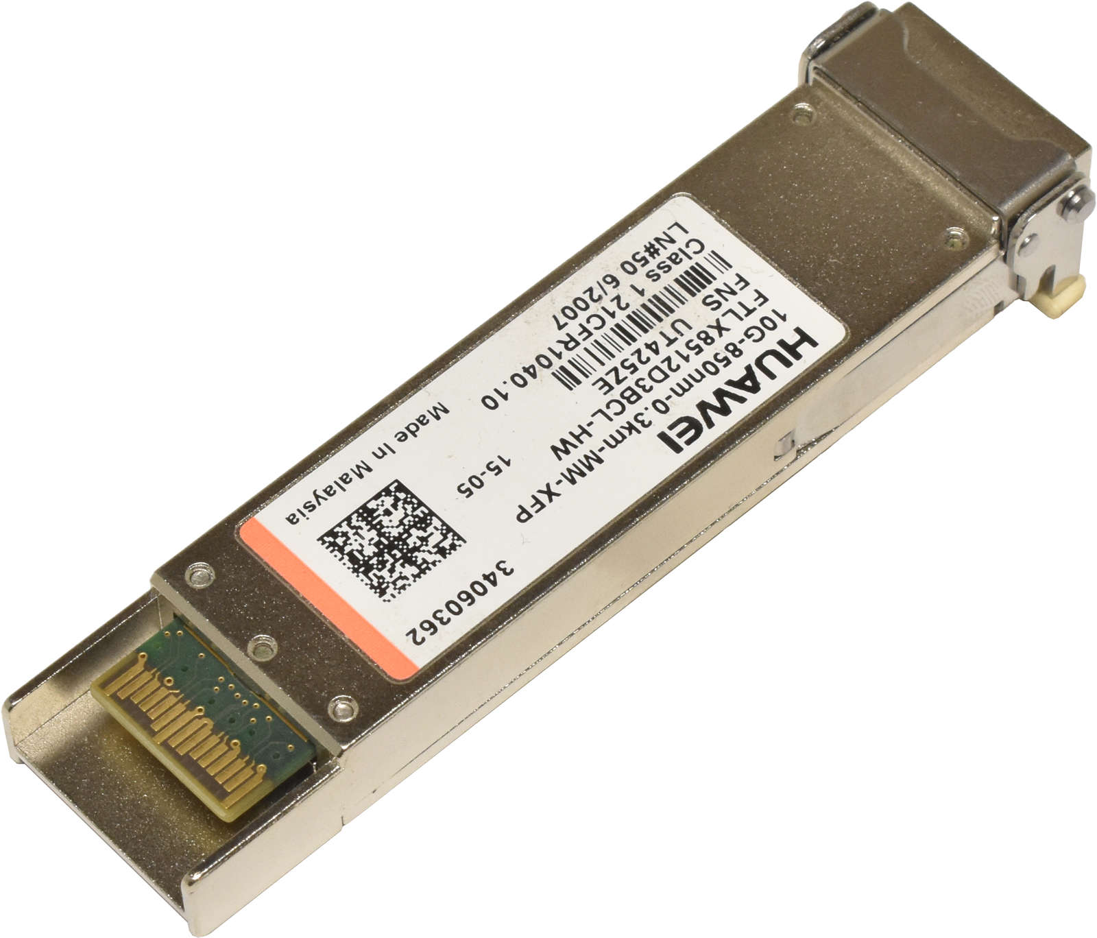 Huawei-FTLX8512D3BCL-HW-XFP-10G-850nm-0-3km-Transc-003.jpg Huawei FTLX8512D3BCL-HW XFP 10G 850nm 0.3km Transceiver Module