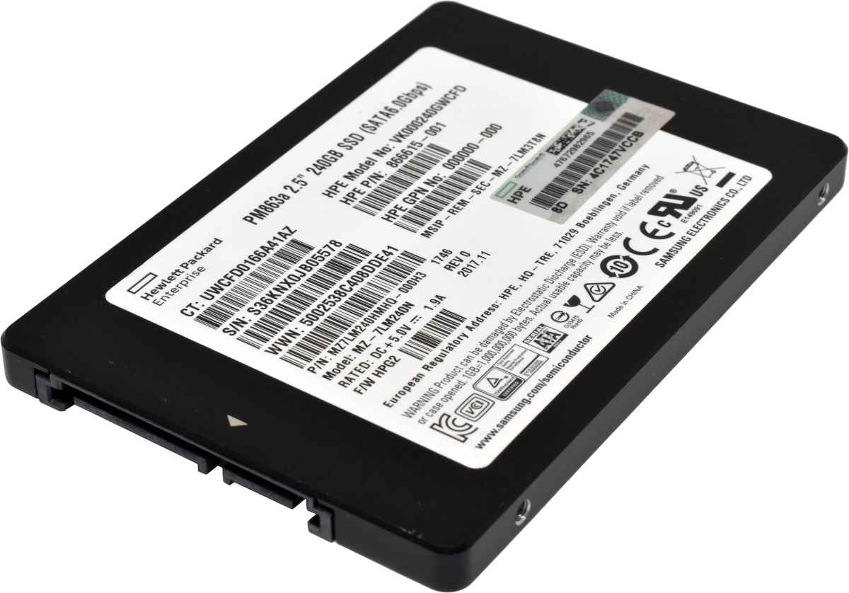 HP Samsung PM863a 240GB SATA 6G 2.5 Zoll SSD MZ-7LM240N 866615-001 HP Samsung PM863a 240GB SATA 6G 2.5 Zoll SSD MZ-7LM240N 866615-001