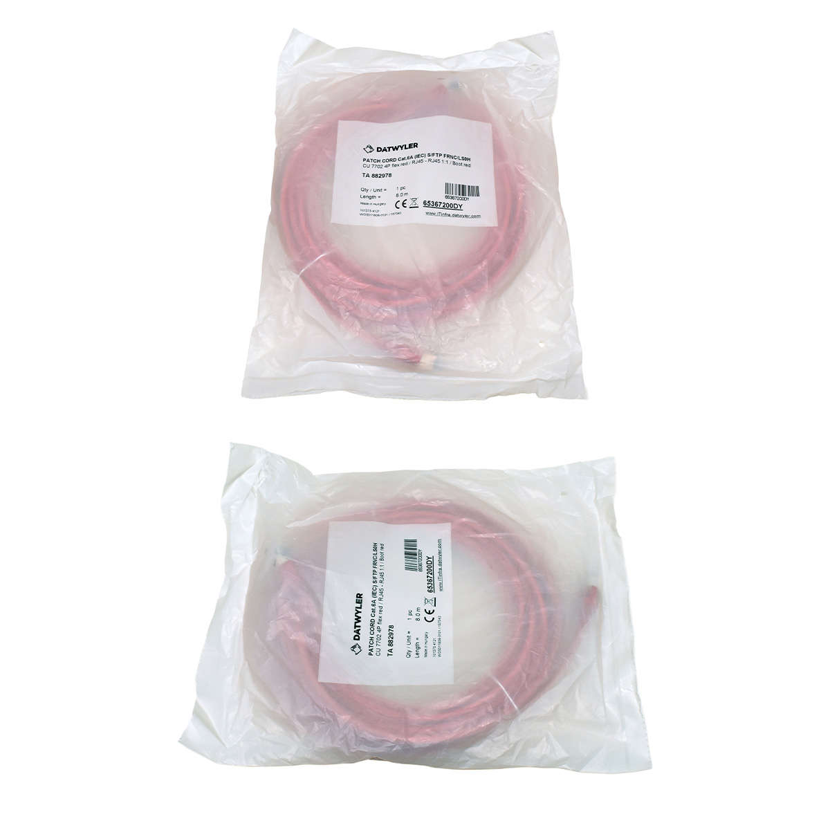 Dätwyler-8m-65367200DY-Copper-Patch-Cord-RJ-45-Cat-005.jpg Dätwyler 8m 65367200DY Copper Patch Cord RJ-45 Cat.6A IEC red NEW NEU
