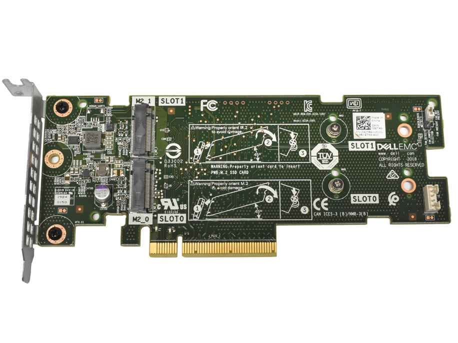 Dell 03JT49 BOSS SSD Adapter Card PCI-Express x8 to 2x M.2 2280 SSD Slots LP Dell 03JT49 BOSS SSD Adapter Card PCI-Express x8 to 2x M.2 2280 SSD Slots LP