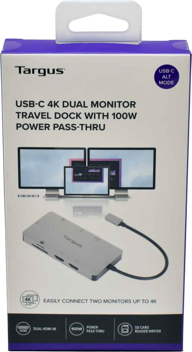 Targus DOCK423EU Portable USB-C Travel Hub for Dual 4k Monitor 100W Passthrough NEU